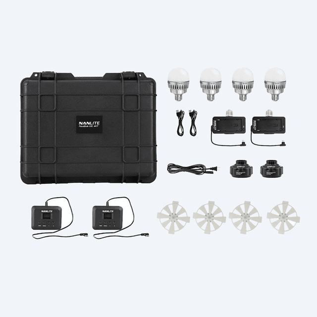 NANLITE PAVOBULB 10C RGBWW KIT 4 PEZZI + ACCESSORI